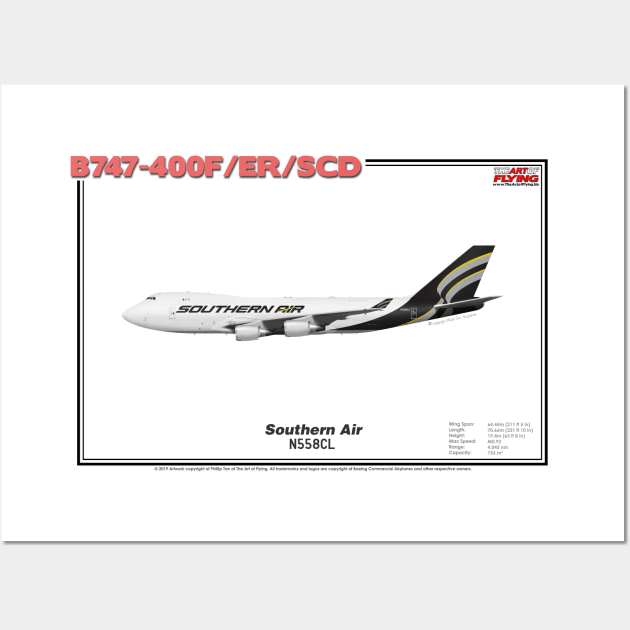 Boeing B747-400F/ER/SCD - Southern Air (Art Print) Wall Art by TheArtofFlying